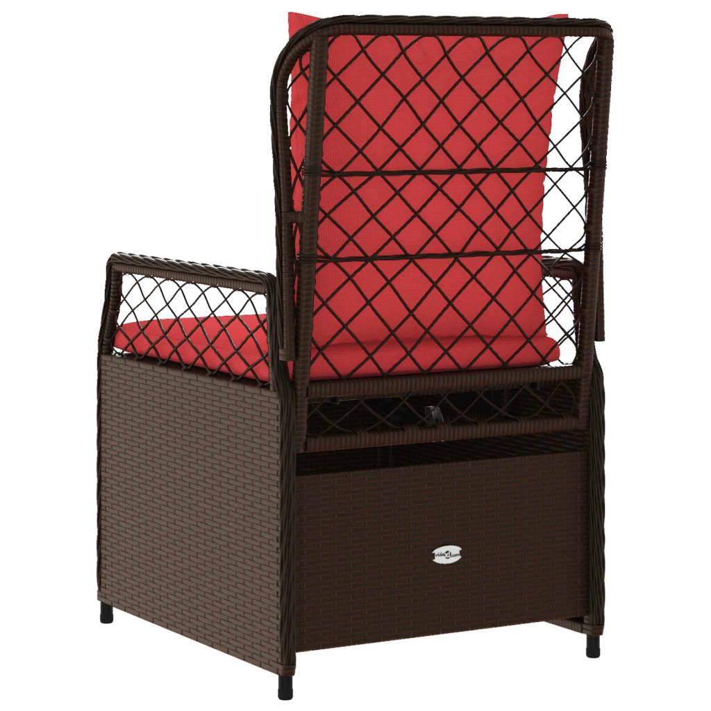 Sedie da giardino reclinabili 2 pz in Polyrattan Marrone | homemem39