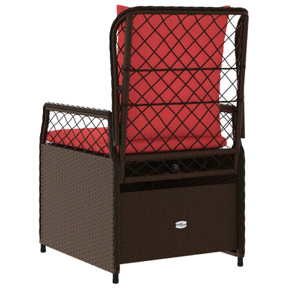 Sedie da giardino reclinabili 2 pz in Polyrattan Marrone | homemem39