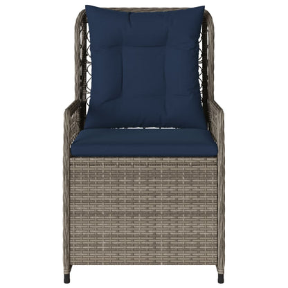 Sedie da giardino reclinabili 2 pz in Polyrattan Grigio | homemem39