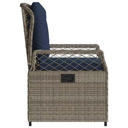 Sedie da giardino reclinabili 2 pz in Polyrattan Grigio | homemem39