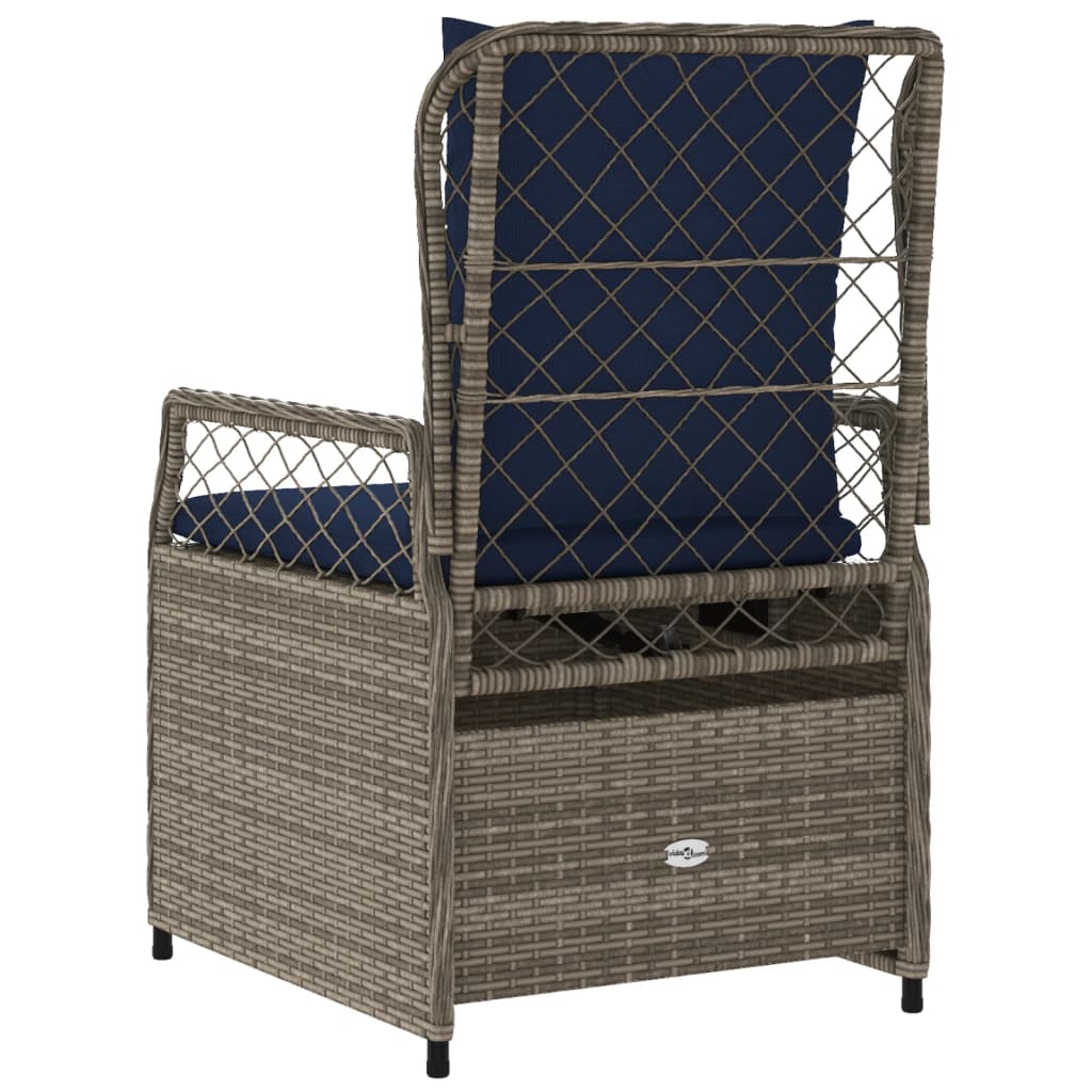 Sedie da giardino reclinabili 2 pz in Polyrattan Grigio | homemem39