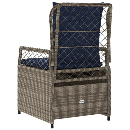 Sedie da giardino reclinabili 2 pz in Polyrattan Grigio | homemem39