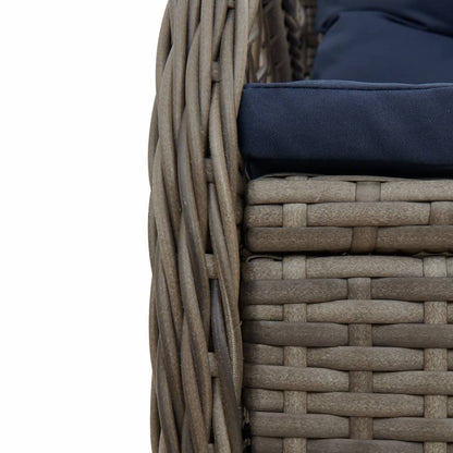 Sedie da giardino reclinabili 2 pz in Polyrattan Grigio | homemem39