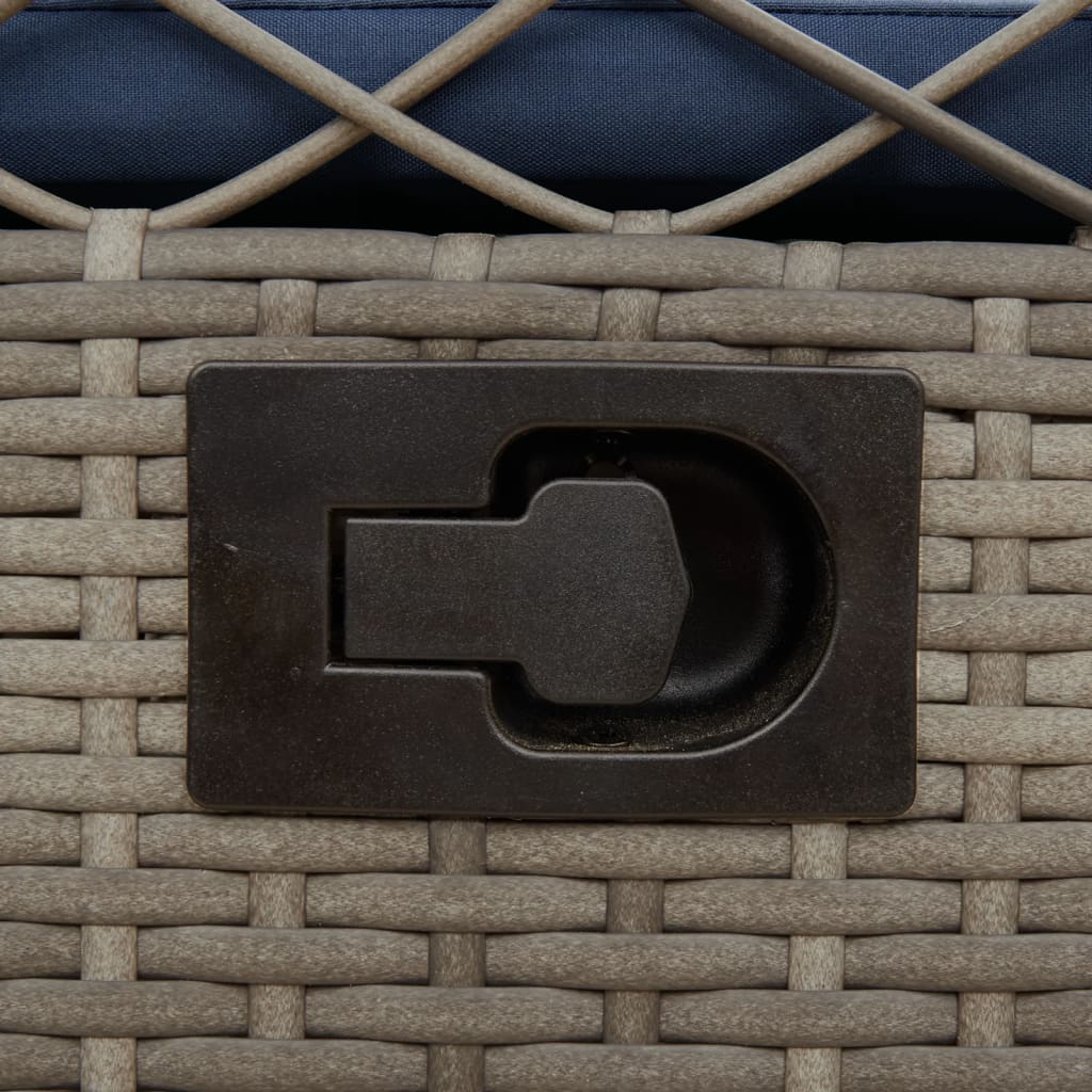 Sedie da giardino reclinabili 2 pz in Polyrattan Grigio | homemem39