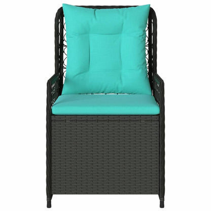 Sedie da giardino reclinabili 2 pz in Polyrattan Nero | homemem39