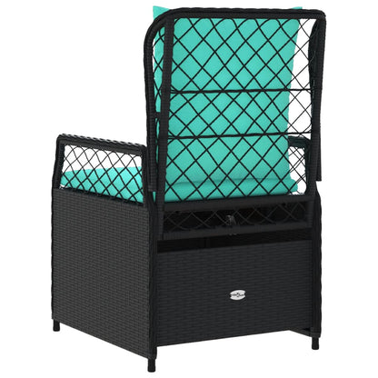 Sedie da giardino reclinabili 2 pz in Polyrattan Nero | homemem39