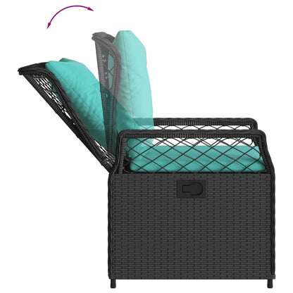 Sedie da giardino reclinabili 2 pz in Polyrattan Nero | homemem39