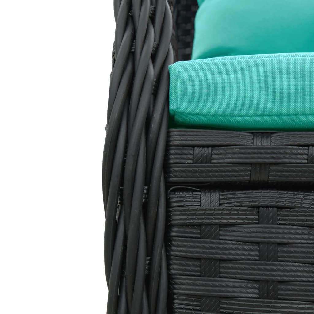 Sedie da giardino reclinabili 2 pz in Polyrattan Nero | homemem39