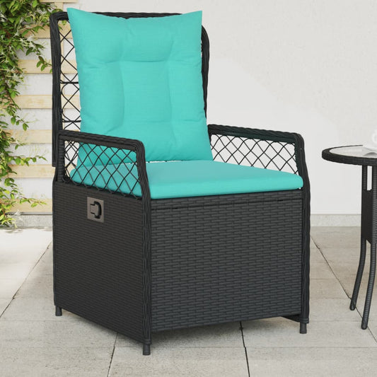 Sedie da giardino reclinabili 2 pz in Polyrattan Nero | homemem39