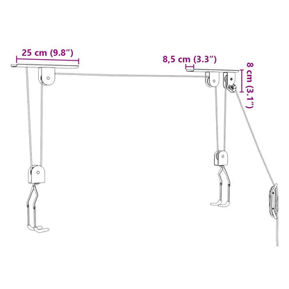 Sollevatori per Bici con Supporto a Soffitto 2 pz 20 kg | homemem39
