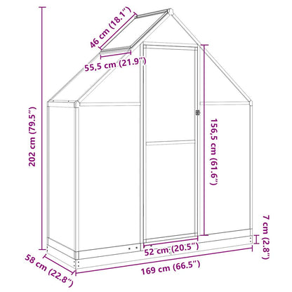 Telaio Serra con Base Argento 169x58x202 cm in Alluminio