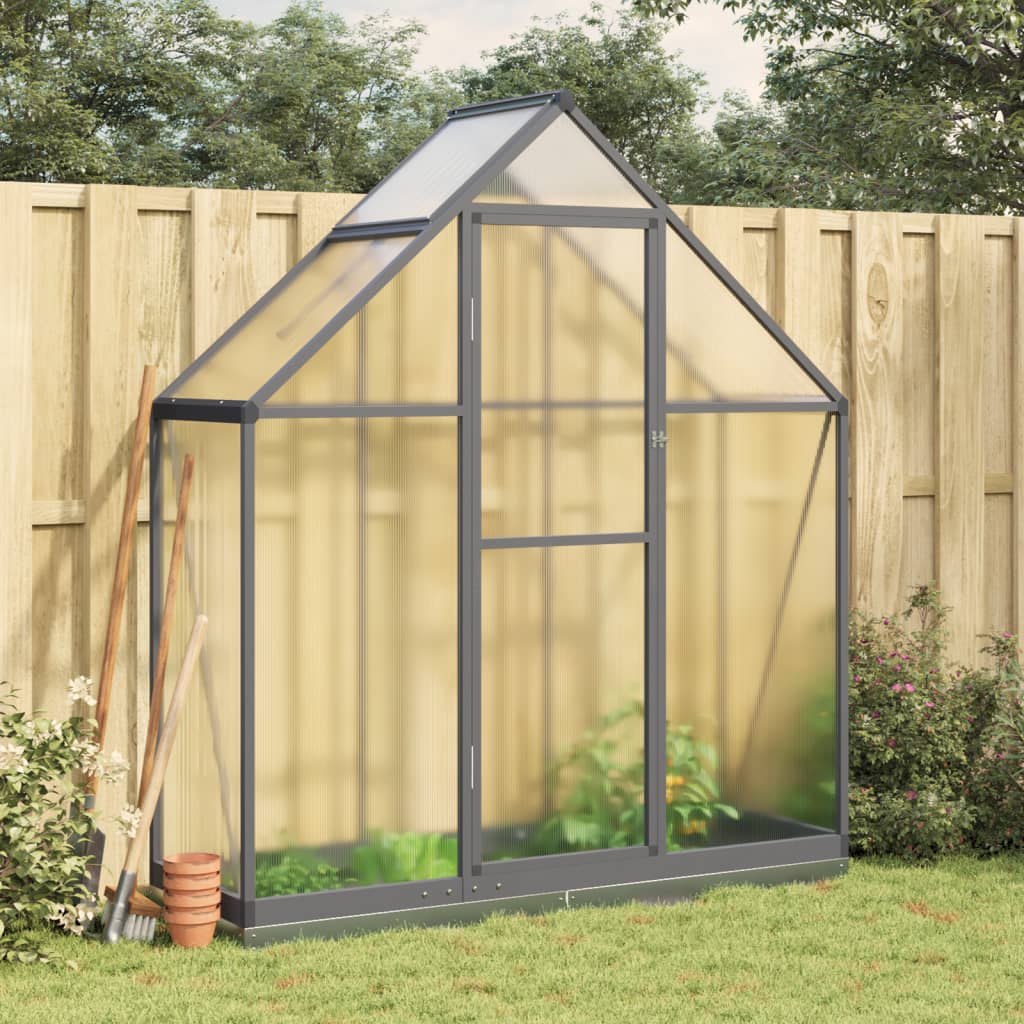 Greenhouse Frame with Anthracite Base 169x58x202 cm in Aluminium