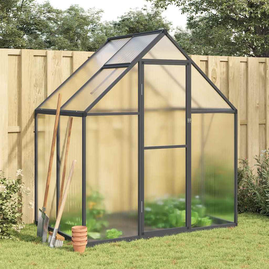 Greenhouse Frame with Anthracite Base 169x114x195 cm in Aluminium