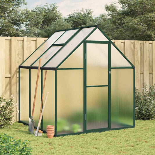 Greenhouse Frame with Green Base 169x169x195 cm in Aluminium