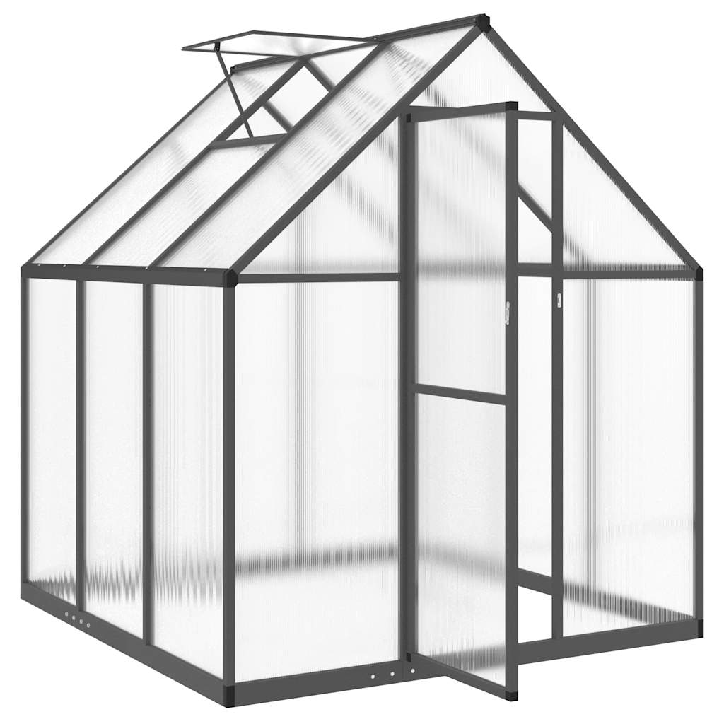 Greenhouse Frame with Anthracite Base 169x169x195 cm in Aluminium