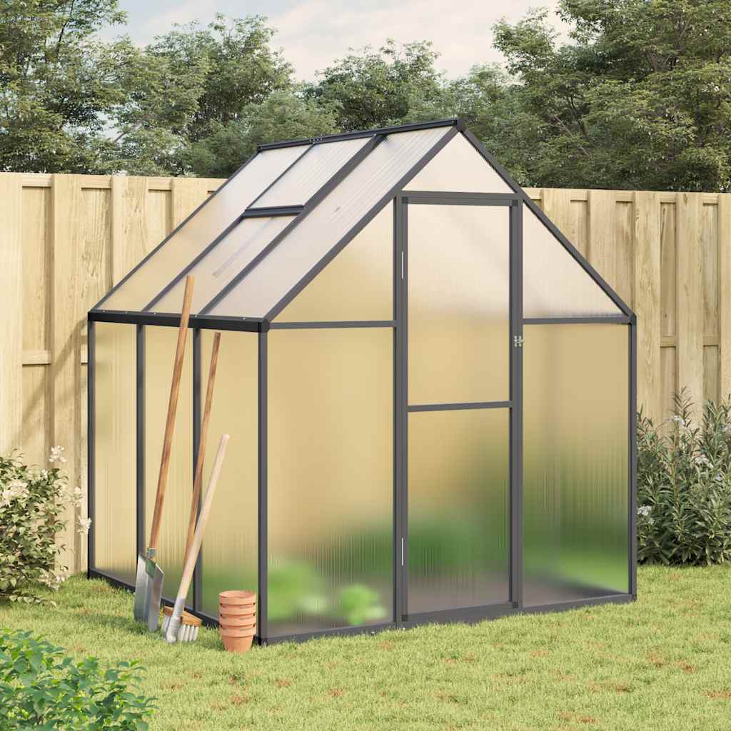 Greenhouse Frame with Anthracite Base 169x169x195 cm in Aluminium