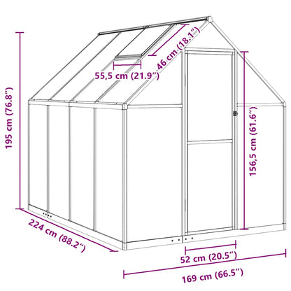 Telaio Serra con Base Argento 224x169x195 cm in Alluminio
