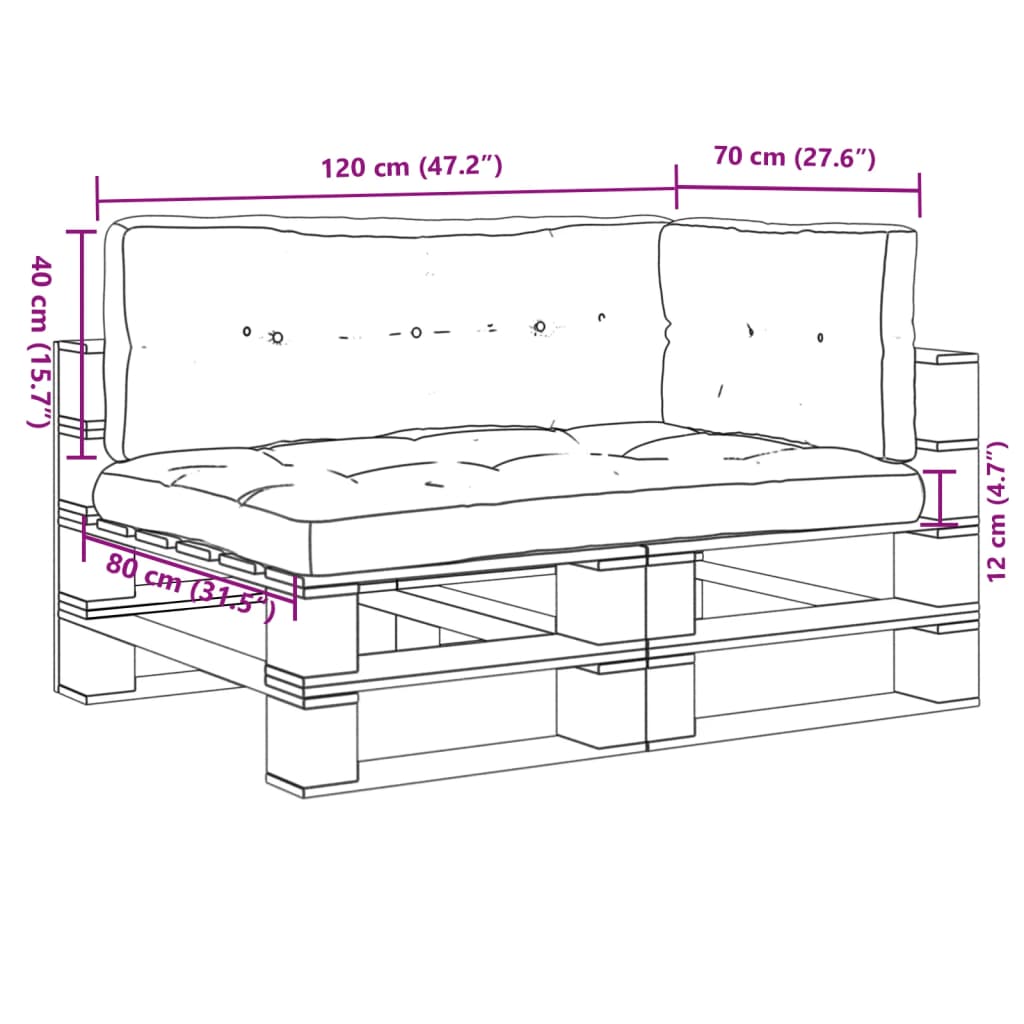 Cuscini per Pallet 3 pz Crema in Tessuto | homemem39