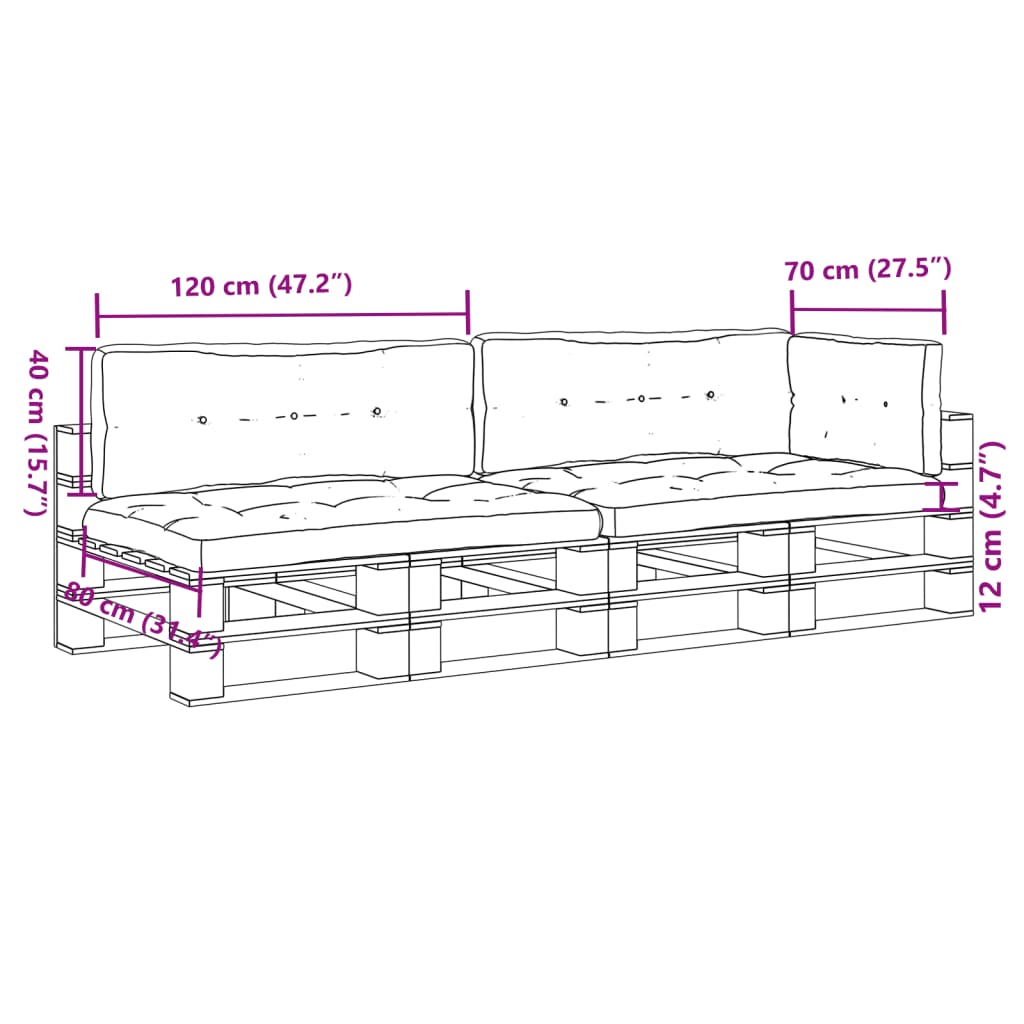 Cuscini per Pallet 5 pz Grigi in Tessuto | homemem39