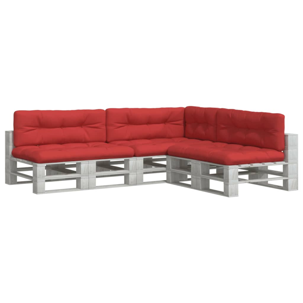 Cuscini per Pallet 7 pz Rossi in Tessuto | homemem39