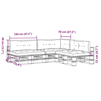 Cuscini per Pallet 7 pz Neri in Tessuto Oxford | homemem39