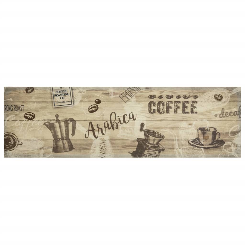 Tappeto da Cucina Lavabile Marrone Caffè 45x150 cm in Velluto - homemem39