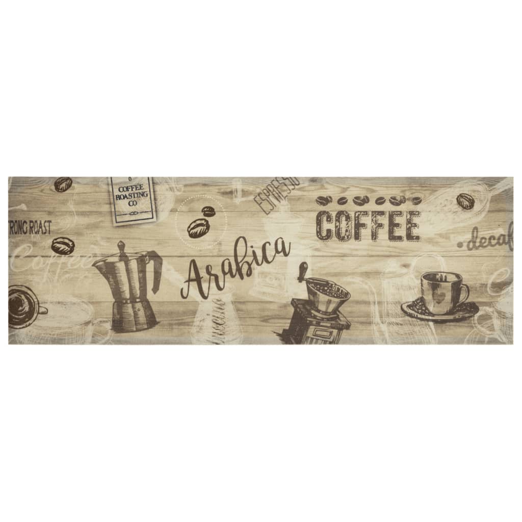 Tappeto da Cucina Lavabile Marrone Caffè 60x180 cm in Velluto - homemem39