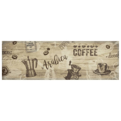 Tappeto da Cucina Lavabile Marrone Caffè 60x180 cm in Velluto - homemem39