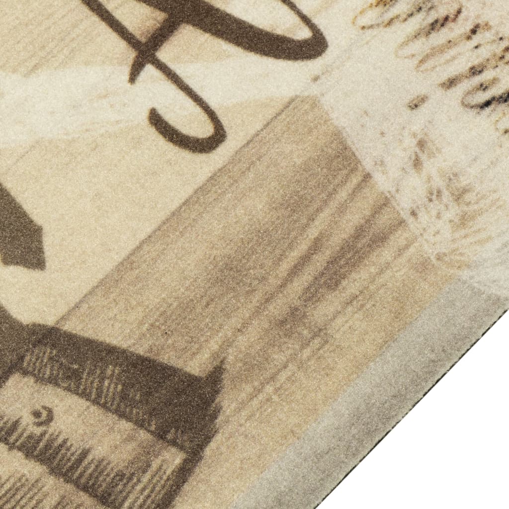 Tappeto da Cucina Lavabile Marrone Caffè 60x180 cm in Velluto - homemem39