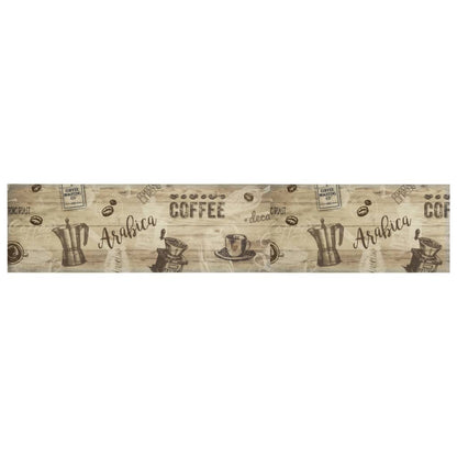 Tappeto da Cucina Lavabile Marrone Caffè 60x300 cm in Velluto | homemem39