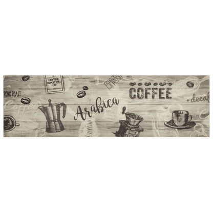Tappeto da Cucina Lavabile Grigio Caffè 45x150 cm in Velluto | homemem39