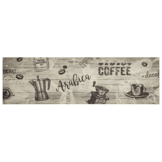 Tappeto da Cucina Lavabile Grigio Caffè 45x150 cm in Velluto | homemem39