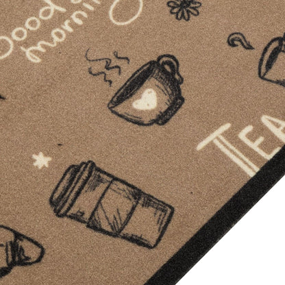 Tappeto da Cucina Lavabile Marrone Mattutino 45x150 cm Velluto - homemem39