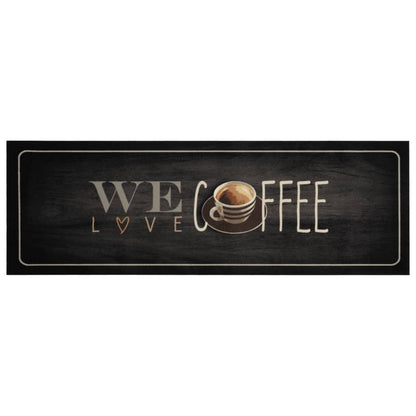 Tappeto da Cucina Lavabile Testo Caffè 60x180 cm in Velluto | homemem39
