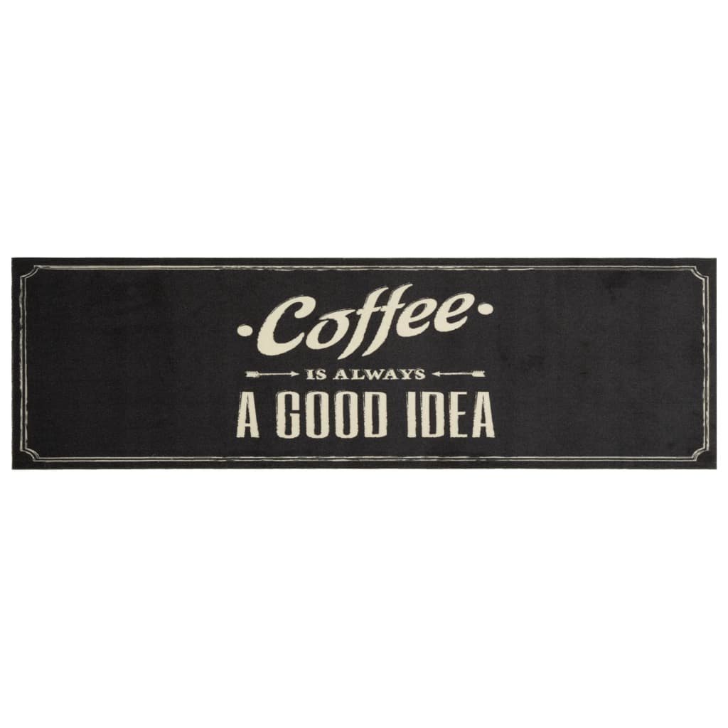 Tappeto da Cucina Lavabile Testo Caffè 45x150 cm in Velluto | homemem39