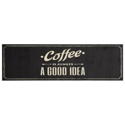 Tappeto da Cucina Lavabile Testo Caffè 45x150 cm in Velluto | homemem39