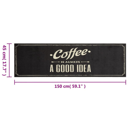 Tappeto da Cucina Lavabile Testo Caffè 45x150 cm in Velluto | homemem39