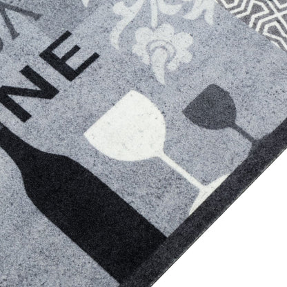 Tappeto da Cucina Lavabile Grigio Vino 45x150 cm in Velluto - homemem39