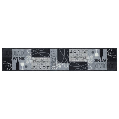 Tappeto da Cucina Lavabile Grigio Vino 60x300 cm in Velluto - homemem39