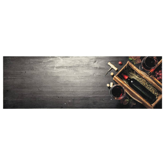 Tappeto da Cucina Lavabile Bottiglia Vino 60x180 cm in Velluto - homemem39