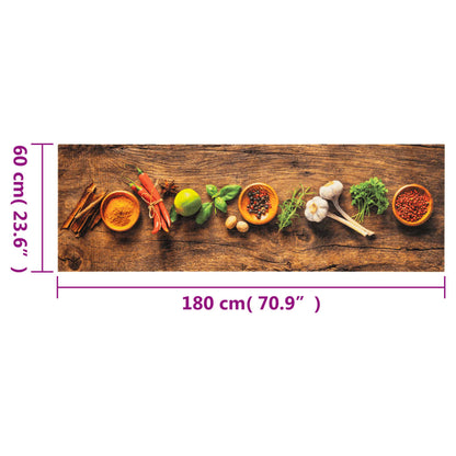 Tappeto da Cucina Lavabile Spezie 60x180 cm Velluto | homemem39
