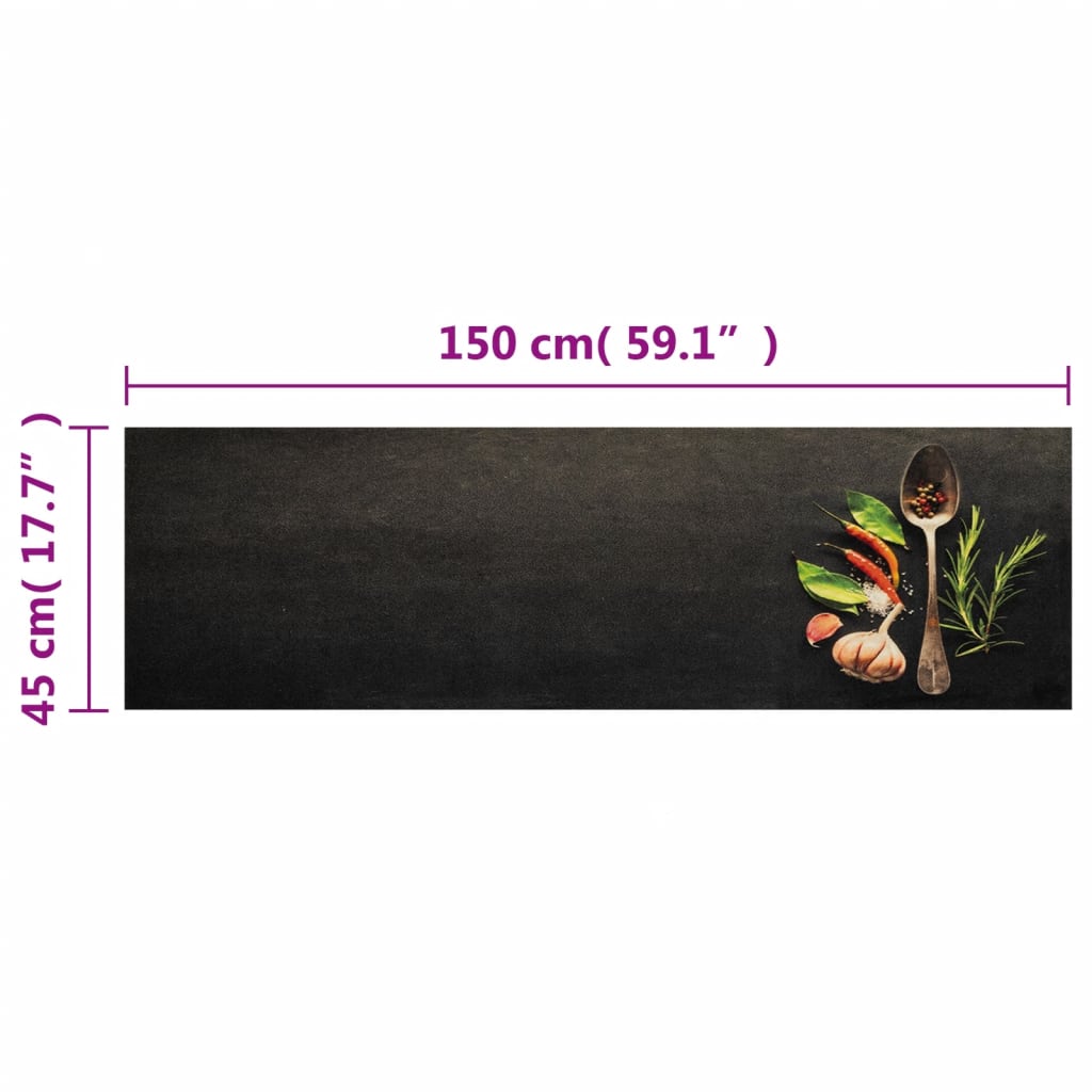 Tappeto da Cucina Lavabile Spezie 45x150 cm Velluto - homemem39