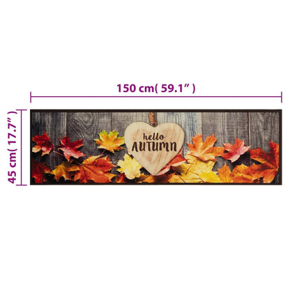 Tappeto da Cucina Lavabile Autunno 45x150 cm in Velluto - homemem39