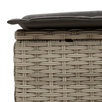 Lettino Prendisole Doppio con Cuscini Grigio Chiaro Polyrattan - homemem39