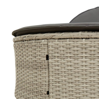 Lettino Prendisole Doppio con Cuscini Grigio Chiaro Polyrattan - homemem39