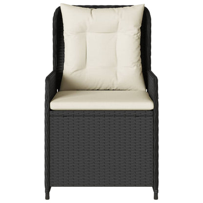 Sedie da Giardino Reclinabili 2 pz Nere in Polyrattan - homemem39