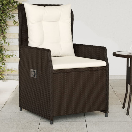 Sedie da Giardino Reclinabili 2 pz Marrone Polyrattan - homemem39