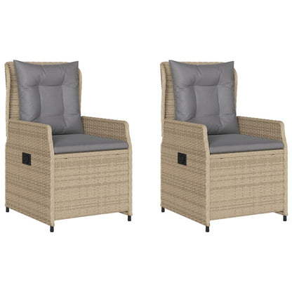 Sedie da Giardino Reclinabili 2 pz Beige Polyrattan - homemem39