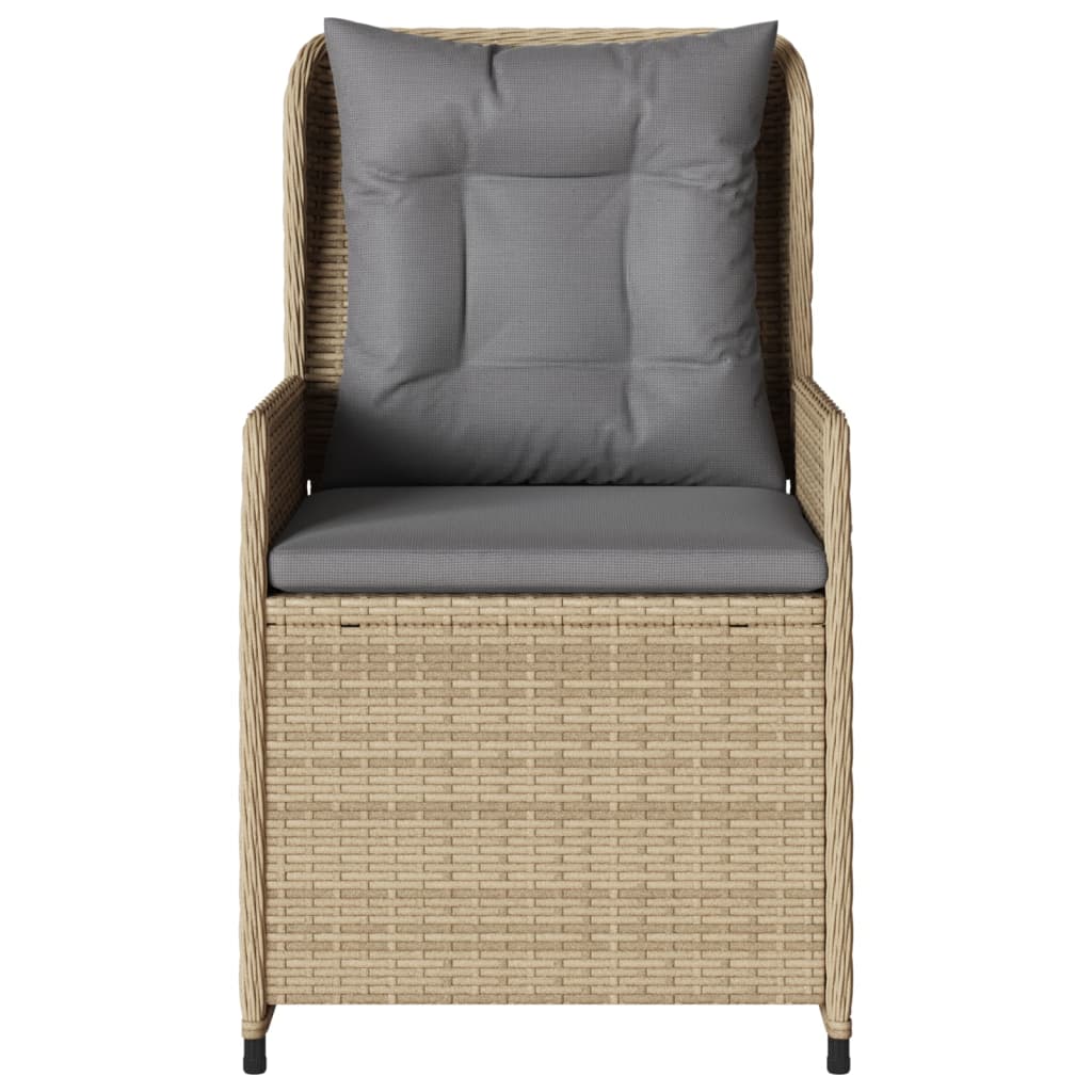 Sedie da Giardino Reclinabili 2 pz Beige Polyrattan | homemem39