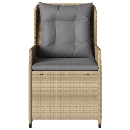 Sedie da Giardino Reclinabili 2 pz Beige Polyrattan | homemem39